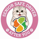カーサイン 高齢者マーク SENIOR SAFE DRIVER スコティッシュフォールド ステッカー シール 直径13cm 肉球 日本製 車