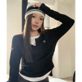 tシャツ レディース 長袖 通販 カットソー 重ね着風トップス レイヤード風ロンT カジュアル きれいめ無地 スリムフィット 通学通勤 あったか防寒 秋冬ファッション シンプルベーシック フェミニン 柔らかストレッチ ウンドネック トップス シンプル