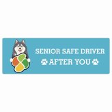 カーサイン 高齢者マーク SENIOR SAFE DRIVER アラスカンマラミュート ステッカー シール 長方形 15x5cm 肉球 日本製 車