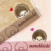 モンチッチ ドットハート フェイスタオル (ピンク)