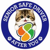 カーサイン 高齢者マーク SENIOR SAFE DRIVER ミヌエット ステッカー シール 直径13cm 肉球 日本製 車