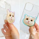 お好きなお写真で作れる♪オリジナル オーロラ スマホグリップ 愛犬 愛犬グッズ オリジナルグッズ うちの子 うちの子グッズ iphoneケース スマホケース オーダーメイド ペットグッズ スマホアクセサリー 犬用品 わんちゃんグッズ ギフト 虹の子  父の日 母の日 ぷくぷく
