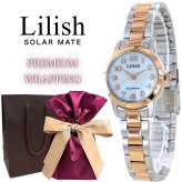 ラッピング済 ギフトセット 国内正規品 Lilish リリッシュ ソーラー腕時計 レディース 小ぶり かわいい ソーラー 時計 おしゃれ シルバー×ピンクゴールド 学生 入学 卒業 就職祝い プレゼント 10代 20代 女性 記念日 ギフト 成人 卒業 入学