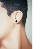 シルバーピアス メンズ キュービックジルコニア[ブラック 黒8mm 10mm 片耳用 片方 シングル CZ シルバー925 男性 レディース プレゼント 人気 おしゃれ かっこいい【全品1個ずつバラ売り】 プレゼント
