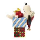 スヌーピー&ウッドストック クリスマスギフト 10.1cm クリスマス | ジムショア ピーナッツ グッズ フィギュア 人形 置物 彫刻 Jim Shore 正規輸入品