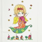水森亜土 カラーTシャツ(M) バイオリン ホワイト アパレル 送料込み