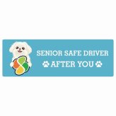 カーサイン 高齢者マーク SENIOR SAFE DRIVER マルペキ ステッカー シール 長方形 20x6.7cm 肉球 日本製 車