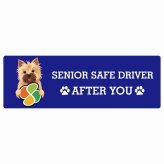 カーサイン 高齢者マーク SENIOR SAFE DRIVER ノーリッチテリア ステッカー シール 長方形 15x5cm 肉球 日本製 車