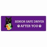 カーサイン 高齢者マーク SENIOR SAFE DRIVER ボンベイ ステッカー シール 長方形 20x6.7cm 肉球 日本製 車
