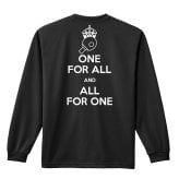 卓球 ロンT 長袖 Tシャツ メンズ 練習着 レディース ジュニア ウェア ドライ おもしろ tシャツ 名入れ おしゃれ キッズ 文字入れ無料 「ONE FOR ALL AND ALL FOR ONE 卓球」 アートワークスコウベ 【送料無料】