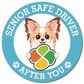 カーサイン 高齢者マーク SENIOR SAFE DRIVER パピチワ マグネット 強力 直径13cm 肉球 日本製 車 ステッカー