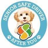 カーサイン 高齢者マーク SENIOR SAFE DRIVER ゴールデンドゥードル ステッカー シール 直径13cm 肉球 日本製 車