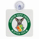 カーサイン 高齢者マーク SENIOR SAFE DRIVER オリエンタルショートヘア 車内用 吸盤タイプ 収れん火災防止タイプ 肉球 日本製 車 ステッカー