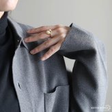 ステンレス 二粒 パールリング ゴールドリング ニュアンスリング ゴールド 18K GP フリーサイズ レディース 女性 指輪 金属アレルギー対応