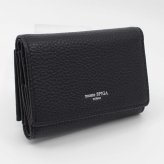 モンテスピガ　monte SPIGA　三つ折り財布　コンパクト財布　MOSMSP501BK　ブラック　黒　シュリンクレザー　牛革　トライフォード ウォレット