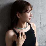 ターコイズ 細身 ビーズネックレス ゴールド レディース アクセサリー ブルー 差し色 華奢 重ね付け シンプル カジュアル 大人 上品 夏 リゾート 海 旅行 おしゃれ 首元 ワンピース デニム ナチュラル きれいめ