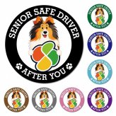 カーサイン 高齢者マーク SENIOR SAFE DRIVER シェットランドシープドッグ マグネット 強力 直径13cm 肉球 日本製 車 ステッカー
