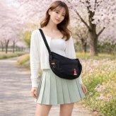 OUTDOORPRODUCTS ピーナッツ 2wayムーン型ショルダーバッグ 斜め掛け 斜め掛けバッグ 普段使い 男女兼用 メンズ レディース ギフト プレゼント ブラック odb037