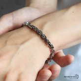 ステンレス 珍しい形状 チェーンブレスレット メンズブレスレット ゴールド シルバー スクエア シンプル 重厚感 存在感 メタル 男性 金属アレルギー対応