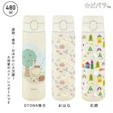 送料無料 カピバラさん ワンプッシュボトル 480ml 水筒 ステンレスボトル 大容量 保温 保冷 ワンタッチ ボトル ステンレス