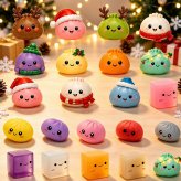 SNSでバズり中！クリスマス 肉まんスクイーズ ブラインドBOX 肉まん スクイーズ 低反発 もちもち 24点 ケース付き スクイーズ玩具 ストレス解消 おもちゃ かわいい 癒しグッズ 握る やわらかい プレゼント ギフト