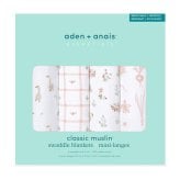 おくるみ スワドル 4枚セット 出産祝い aden+anais エイデンアンドアネイ カントリーフローラル コットンモスリン ダブルガーゼ 大判 約112cm 新生児 退院 内祝い 出産内祝い 女の子 ギフト 専用ボックス入り ガーゼケット ブランケット 授乳ケープ おむつ替えシート 双子