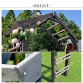 ガーデン エクステリア 天然木製三角アーチ アーチ単品 「WOOD CHURCH」 ウッドチャーチ 送料無料 アーチ 門 木製 diy キット つるバラ 薔薇 庭 入口 ホワイト ダークブラウン おしゃれ 北欧 ガーデニング 屋外 蔦 家具 ロマンチック