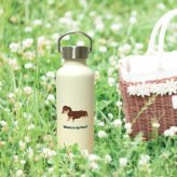 ダックスフンド かわいい 取っ手付き マグボトル おしゃれ 290ml 保温 保冷 ステンレス 真空 断熱 二重構造 ボトル タンブラー 水筒 マイボトル オリジナル ミニチュアダックス カニヘンダックス 犬 ペット 動物 アニマル