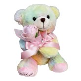 ぬいぐるみ くま テディベア レインボー パステル ゆめかわ 抱きつきアニマル くまのシロップ バラ 花束 フラワーギフト アーティフィシャルフラワー 造花 プレゼント ギフト 誕生日 記念日 出産祝い 発表会 母の日 クリスマス ホワイトデー 女性 彼女 妻 友達 娘 子供 キッズ お祝い 0866