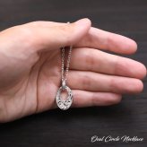 ハワイアンジュエリー ネックレス シルバー ネックレス 刻印 無料 誕生石入れ可 オーバルサークル Sサイズ 全長26mm ロジウムコーティング シルバー925 ギフトラッピング可能 チェーン 長さ選べる プレゼント ハロウィン 【品番：CG-SP308】