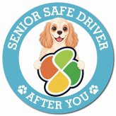 カーサイン 高齢者マーク SENIOR SAFE DRIVER アメリカンコッカースパニエル マグネット 強力 直径13cm 肉球 日本製 車 ステッカー