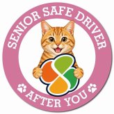 カーサイン 高齢者マーク SENIOR SAFE DRIVER 茶トラ マグネット 強力 直径13cm 肉球 日本製 車 ステッカー