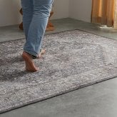 夏ラグ 夏用カーペット ラグ ラグマット ペルシャ風 洗える おしゃれ かわいい 北欧 カーペット 長方形 正方形 ペルシャ 絨毯 柄 デザイン 滑り止め付き ホットカーペット対応 オールシーズン 冬用 冬ラグ ヴィンテージ風プリントラグ1畳 2畳 3畳