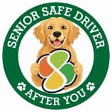 カーサイン 高齢者マーク SENIOR SAFE DRIVER ゴールデンレトリバー ステッカー シール 直径13cm 肉球 日本製 車