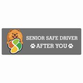 カーサイン 高齢者マーク SENIOR SAFE DRIVER チャウチャウ ステッカー シール 長方形 20x6.7cm 肉球 日本製 車