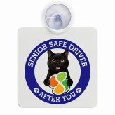 カーサイン 高齢者マーク SENIOR SAFE DRIVER ボンベイ 車内用 吸盤タイプ 収れん火災防止タイプ 肉球 日本製 車 ステッカー