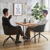 ダイニング家具 2人用 ダイニングテーブルセット カフェ風ダイニングテーブル 3点セット ダイニング3点セット ダイニングセット 2人掛け 2人用テーブル 回転式 ダイニングチェア2脚セット テーブル幅75cm 奥行56cm 高さ73cm