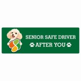 カーサイン 高齢者マーク SENIOR SAFE DRIVER ミディアムプードル ステッカー シール 長方形 15x5cm 肉球 日本製 車