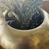 植木鉢 おしゃれ 大型 13号 鉢カバー アンワール アリフ M 約17号 幅53cm 高さ41cm アルミニウム製 室内専用 高級 丸型 ゴールド ブラック 北欧 観葉植物用 サボテン 特大 インテリア プランター 深型