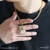 ステンレス ロケットネックレス HIPHOP ダブル喜平チェーンネックレス ロケットペンダント クロスネックレス 写真 記念 思い出 50cm 60cm ゴールドネックレス 18KGP シルバー 十字架 6面カット メンズ 男性 金属アレルギー対応