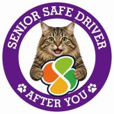 カーサイン 高齢者マーク SENIOR SAFE DRIVER クリリアンボブテイル ステッカー シール 直径13cm 肉球 日本製 車