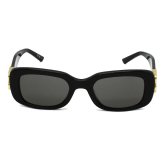 バレンシアガ BALENCIAGA サングラス アジアンフィット UVカット アイウェア スクエア BB0310SK-001 メンズ レディース ユニセックス ブラック+グレー 国内正規品
