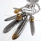 ステンレス フェザーネックレス インディアンジュエリー ペンダントネックレス メンズネックレス シルバー ゴールド 太角 あずきチェーン 細身 羽根 イーグル 精巧 立体的 男性 金属アレルギー対応
