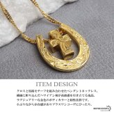 馬蹄クロスネックレス ハワイアンネックレス ペンダントネックレス ゴールドネックレス スクリューチェーン 細身 小ぶり キラキラ ラグジュアリー 高級感 ショート 男女兼用 レディース 女性