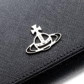ヴィヴィアンウエストウッド 財布 長財布 メンズ レディース Vivienne Westwood 51120005 L001N LA N402 ブラック 黒 サフィアーノ 本革 小銭入れあり かぶせ フラップ オーブ ロゴ ギフト プレゼント