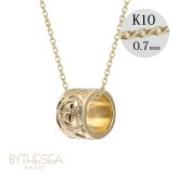 ゴールド ネックレス ハワイアンジュエリー ネックレス ゴールド イエローゴールド ネックレス スクロールチューブ Lサイズ 14K K14 K10 10Kあずきチェーン太0.7mm ギフトラッピング可能 BY THE SEA バイザシー メンズ レディース ハロウィン 【品番：CG-GP126】