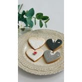 ハートの「ドレス&タキシード」クッキー《2枚セット》 記念日 結婚祝い ウェディング