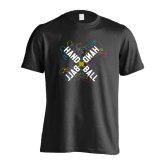 ハンドボール Tシャツ 半袖 メンズ ウェア レディース 練習着 ジュニア ドライ おもしろ tシャツ 速乾 名入れ スポーツ 女子 男子 チーム おしゃれ 文字入れ 「ネオンスタイルのクロスHANDBALL」 アートワークスコウベ 【送料無料】
