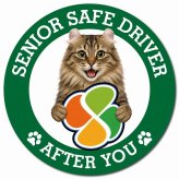 カーサイン 高齢者マーク SENIOR SAFE DRIVER アメリカンカール マグネット 強力 直径13cm 肉球 日本製 車 ステッカー