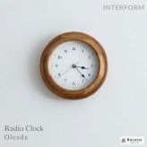 【電池おまけ】掛け時計 電波時計 おしゃれ インターフォルム 木製 アカシア 船舶時計 壁掛け時計 小 コンパクト ゴールド 秒針 北欧 ガラスカバー クラシカル ナチュラル かわいい ウォールクロック 電池付き リビング 玄関 オレアーダ CL-4673